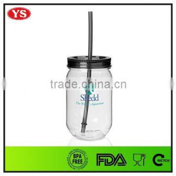 Acrylic 540 ml Small Mason Jar With Straw photo-4
