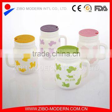 hot best sale custom bone china milk mug cup with lid