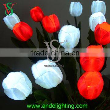 Artificial plastic flower led garden lighting