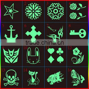 Customize supported Waterproof Glow In The Dark Temporary Tattoo Sticker