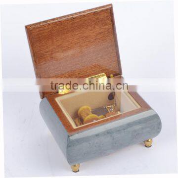 Floral Inlay Matte Finish Musical Jewelry Box