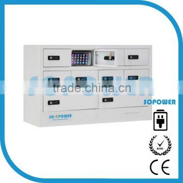 9 compartment steel locker tablet charging cart