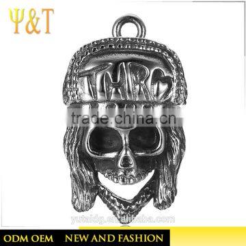 Jingli Jewelry Stainless steel skull head pendant halloween necklace jewelry wholesale