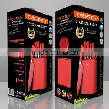 CK-0123 STOCK 7 PCS knife set with knife holder best ceramic knife kitchenware