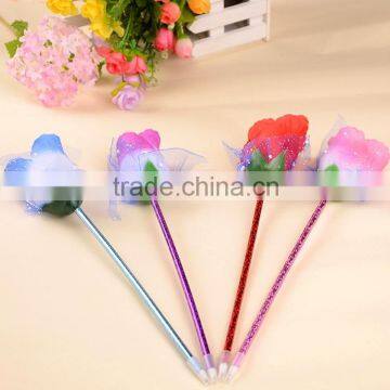 2016 rubber flower ballpoint pen