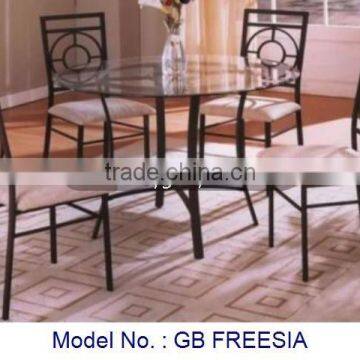 Metal Dining Set, Glasstop Metal Dining Set, Dining Room Furniture