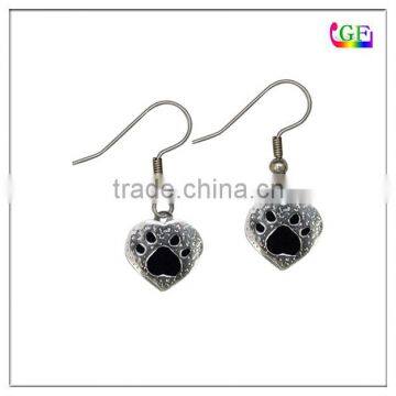 metal enamel paw earrings for party girls