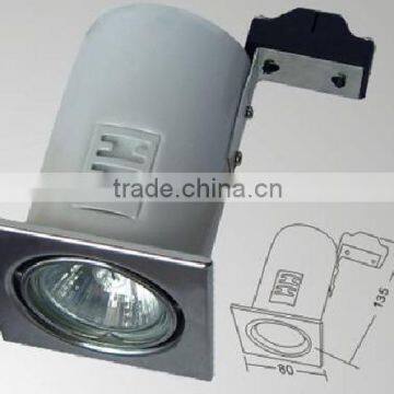 GU10/MR16/CFL 50w IP20 fixed fire rated led square Downlight