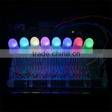 color mix straw hat 8mm rgb pixel led IC inside full color