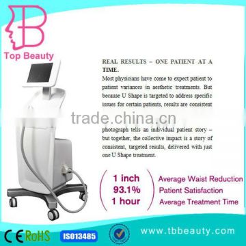 1treatment 1 hour 1 size smaller U Shape fat reduction hifu machine CE