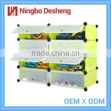 Custom made home center 8 cubes plastic shoe cabinet with door