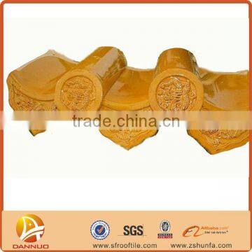 Chinese antique yellow glazed tile used in bunglow