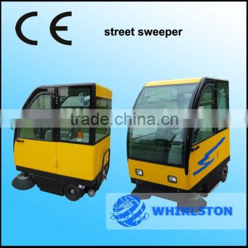 wheeled street sweeping machine