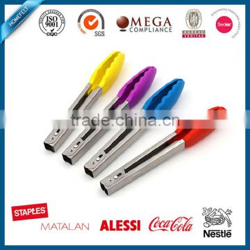 Custom design colorful stainless steel BBQ tongs