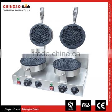 Commercial Portable Twin Head Electric Heart Industrial Waffle Maker