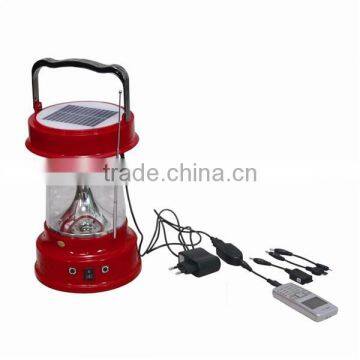 rechargeable led solar camping light for African Village, solar lantern camp lights with radio