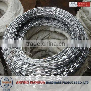 low price 2015 razor barbed wire price per roll ( ISO9001 professional factory)