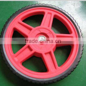 12x1.75 inch Solid PVC Plastic Lawn Mower Wheel