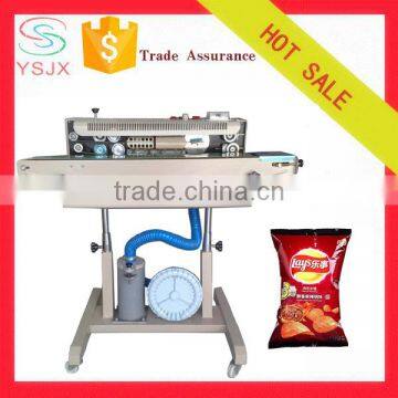 air inflation plastic bag shrimp snacks sealing machine