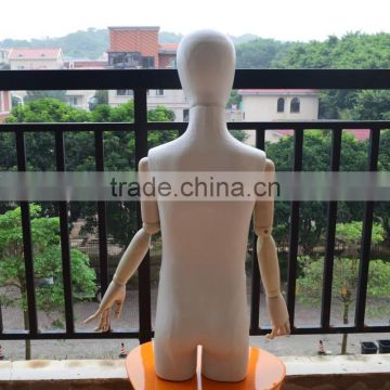 factory low price sale fiberglass OR fabric wrapped fabric torso kids mannequin with wood arm