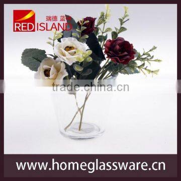 clear glass planter pot flower vase customized base