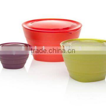 Collapsible Bowl Set | 4oz , 16oz , 32oz, Eggplant, Lettuce & Tomato photo-2