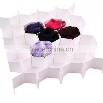 Cy272 Cute Pink Plastic Honeycomb Shape Cellular Sorting Grid Drawer Clothing Organizer Storage Box Container for Clothes