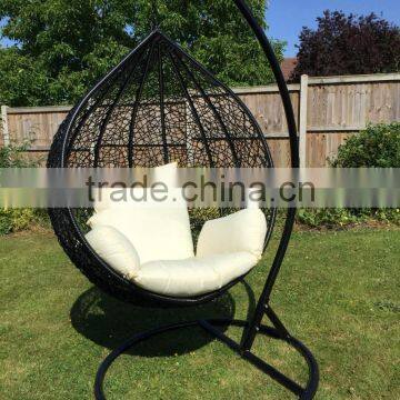 2016 Indoor or Outdoor BLACK Rattan Adult Swing Chair / Pod Garden Patio Furniture photo-2