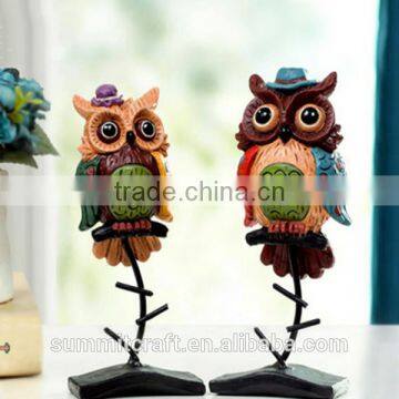 Funny Painted Owl Statue Resin Animal Statues photo-4