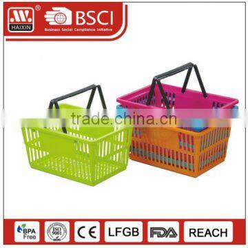 Lady plastic PE material supermarket felt plastic shopping basket