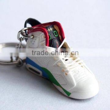 Custom mini sneaker 3d keychain keyring, white shoes special keychain,oem plastic pvc keychain keyring