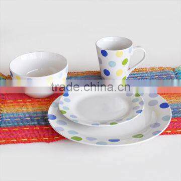 16pcs Porcelain Dinnerware Set With Decal,ceramic Dinner Set With 4C Printing photo-2