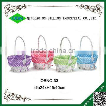 White wicker wholesale cute basket wedding