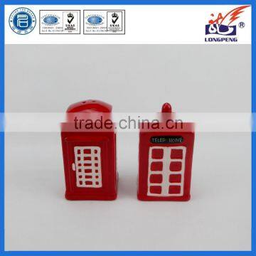 Ceramic London Phone Booth Salt and Pepper Shakers,Red Phone Box,English Phone Booth