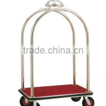 Guangzhou Hotel stainless steel bellman luggage trolley BY-390