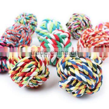 7cm Medium Hot Dog Ball Wholesale Wucaimian Toy Ball Woven Cotton Rope Knot photo-2
