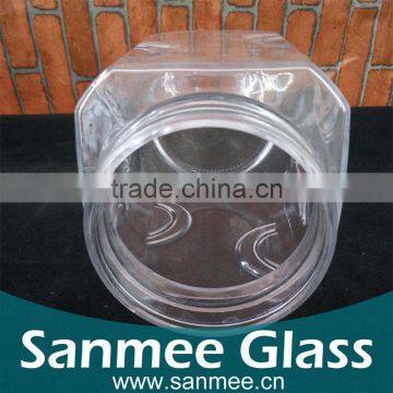 Manufacture Embossed Glass Jar Square Glass Jar With Lid photo-2
