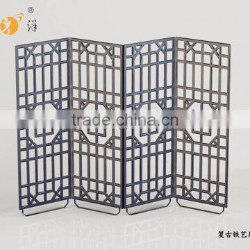 Interior decoration cheap art screen classical design metal folding screen