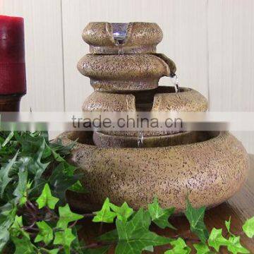 Three Tier Flowing Tabletop Water Fountain with LED Lights