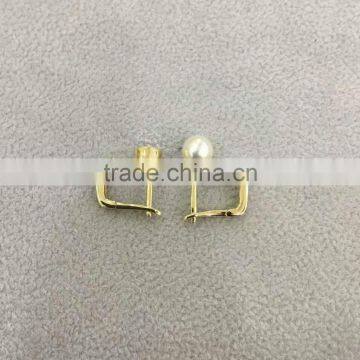2016 AAA 7-7.5mm Akoya Pearl With 18k Yellow Gold Earring photo-2