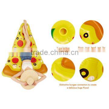 2017 Luxury Giant Inflatable Pizza Slice Pool Float Lounger With Cup Holders Outdoor Swimming Pool Toys for Party and Fun photo-5