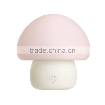Romantic Dim Mood Lamp,Multicolor LED Baby Night Light, Portable Silicone Cute Mushroom Nursery Night Lamp