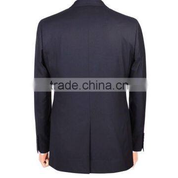 Exclusive Wool Silk Fashion Single Breast Two Button Satin Notch Lapel Blazer photo-3