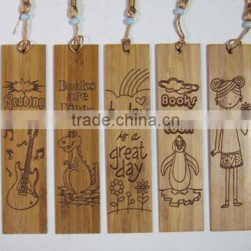 laser engraved fancy bamboo bookmark