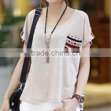 latest girls fashion summer tee shirt oem factory quality casual lady t shirt fabric