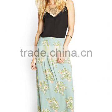 2014 new fashion floral long maxi skirt