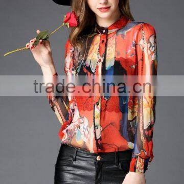 Autumn New Style Popular Women 100% Real Silk Shirt photo-2