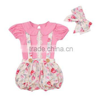 Baby Spring outfits T-shirt+suspendex+headband wholesale clothing markets