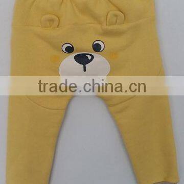 Cute Babies Little Bear Printed Yellow Knit Pant for Winter photo-2