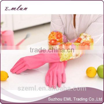 Wholesale long sleeve cheap latex dish washing gloves